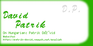 david patrik business card